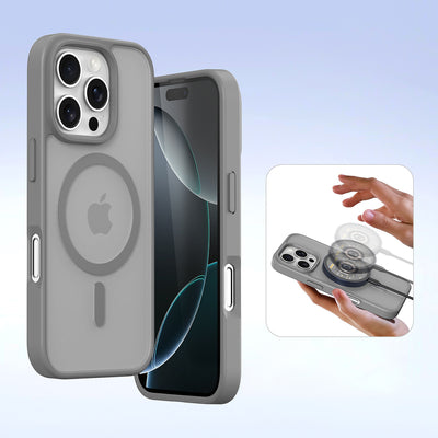 Dux Ducis Lawa iPhone 16 Pro Leather Case with Detachable Magnetic Wallet - Gray