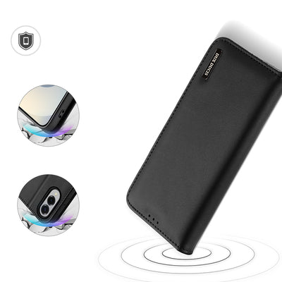 Dux Ducis Hivo Samsung Galaxy S25 Edge Case with Flip and RFID Protection - Black