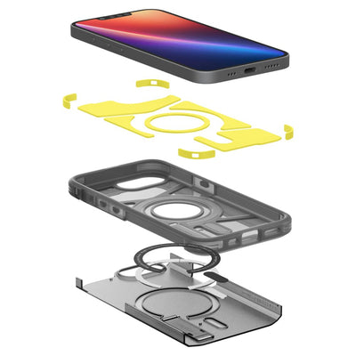 Spigen Tough Armor MagSafe iPhone 16e Case - Clear Gray