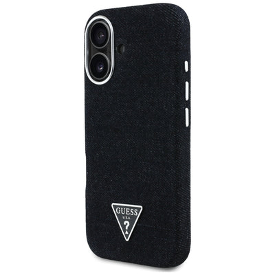 Guess Denim Triangle Logo MagSafe case for iPhone 16 - black