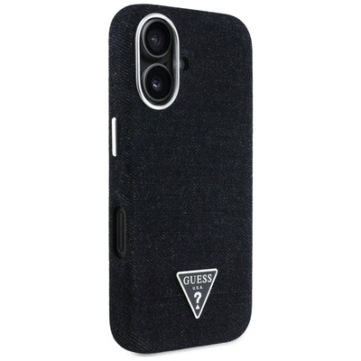 Guess Denim Triangle Logo MagSafe case for iPhone 16 - black