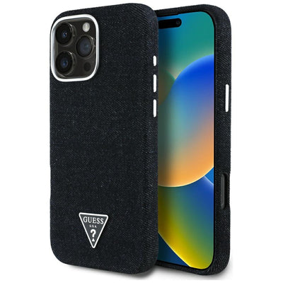 Guess Denim Triangle Logo MagSafe case for iPhone 16 Pro - black