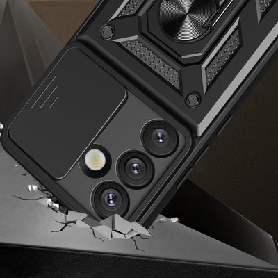 Hybrid Armor Camshield Armored Case with Stand and Camera Cover for Xiaomi 15 Ultra 5G - Black — Hurtel