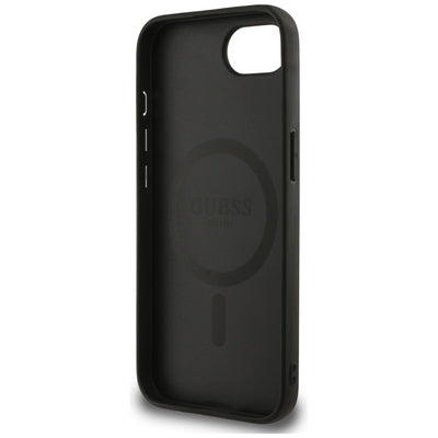 Guess 4G Flowers Print MagSafe case for iPhone 16e - black