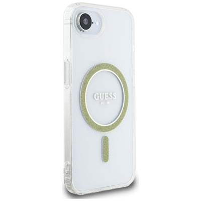 Guess IML Glitter Circle MagSafe iPhone 16e Case - Clear