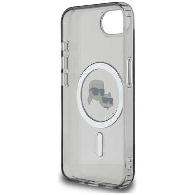Karl Lagerfeld IML Metal Karl &amp; Choupette Heads MagSafe iPhone 16e Case - Black