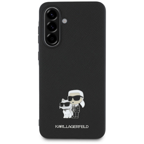 Karl Lagerfeld Saffiano Case w/ K&amp;C Metal Logo for Samsung Galaxy A36 - Black
