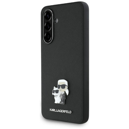 Karl Lagerfeld Saffiano Case w/ K&amp;C Metal Logo for Samsung Galaxy A56 - Black