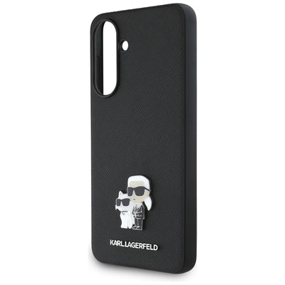 Karl Lagerfeld Saffiano Case w/ K&amp;C Metal Logo for Samsung Galaxy A56 - Black
