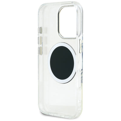 Guess IML Metal Colored Circle Classic Logo MagSafe case for iPhone 16 Pro - black