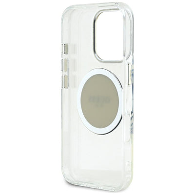 Guess IML Metal Colored Circle Classic Logo MagSafe case for iPhone 16 Pro Max - gray