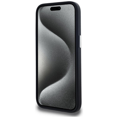 Karl Lagerfeld FW Metal Plate MagSafe iPhone 15 Case - Black
