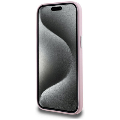 Karl Lagerfeld FW Metal Plate MagSafe iPhone 15 Case - Pink
