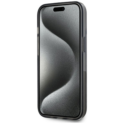 Karl Lagerfeld Liquide Glitter Monogram Gradient iPhone 15 Case - Black