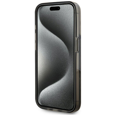 Karl Lagerfeld Liquide Glitter Monogram Gradient iPhone 15 Pro Max Case - Black