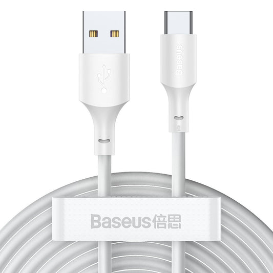 Baseus Simple Wisdom Data Cable Kit USB to Type-C 5A (2PCS/Set）1.5m White - Product Image 1