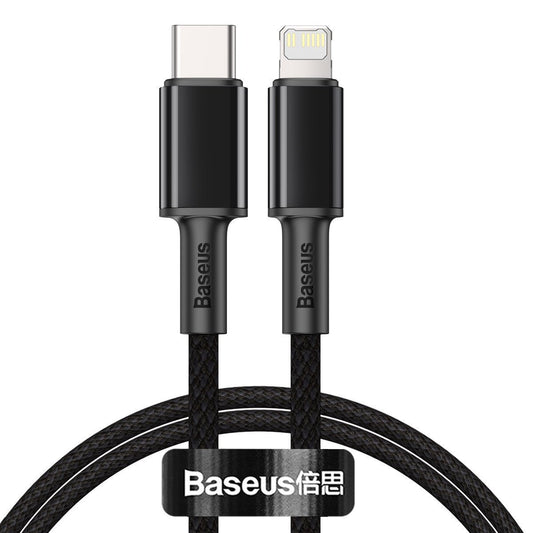 Baseus High Density Braided Cable Type-C to Lightning, PD,  20W, 1m (Black) - Product Image 1