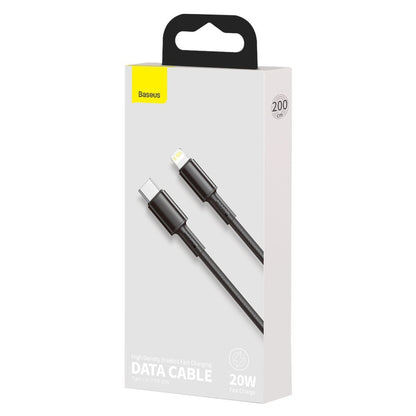 Baseus High Density Braided Cable Type-C to Lightning, PD,  20W, 2m (Black) - Product Image 7