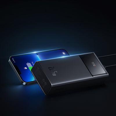 Baseus EnerFill FP41 30000mAh 22.5W Power Bank with Baseus Simple USB-A - USB-C 3A 30cm Cable - Black