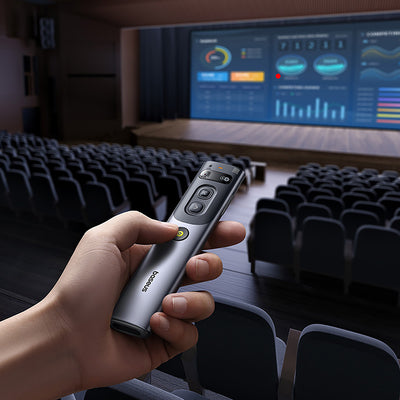 Baseus Orange Dot Laser Pointer with AI and Automatic Translation - Gray (with battery)