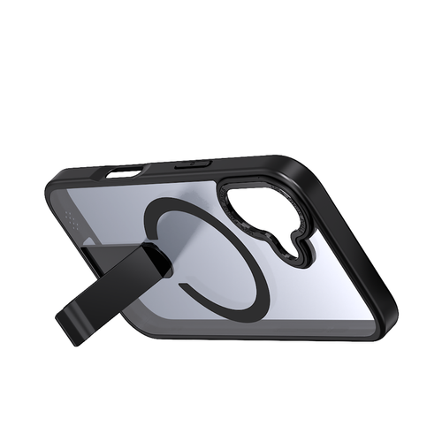 Hybrid Armor X case for iPhone 17 with MagSafe-compatible stand - black — Hurtel