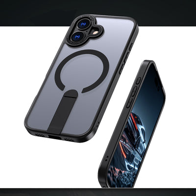 Hybrid Armor X case for iPhone 17 with MagSafe-compatible stand - black — Hurtel