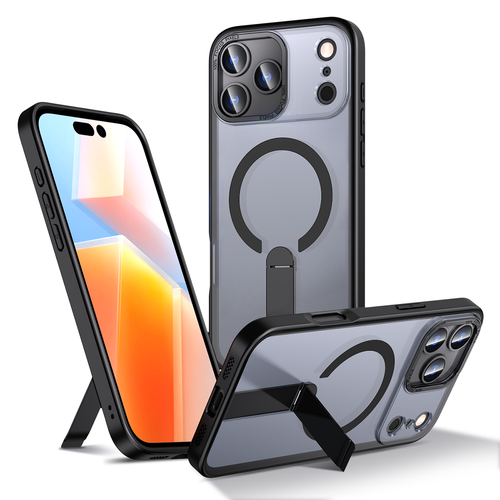 Hybrid Armor X Case for iPhone 17 Pro Max with Stand, Compatible with MagSafe - Black — Hurtel
