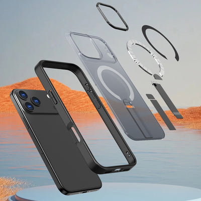 Hybrid Armor X Case for iPhone 17 Pro Max with Stand, Compatible with MagSafe - Black — Hurtel