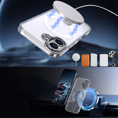 Hybrid Armor X Case for iPhone 17 with Stand, Compatible with MagSafe - Transparent — Hurtel