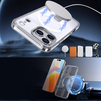 Hybrid Armor X Case for iPhone 17 Pro with Stand, Compatible with MagSafe - Transparent — Hurtel