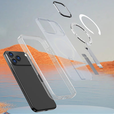 Hybrid Armor X Case for iPhone 17 Pro with Stand, Compatible with MagSafe - Transparent — Hurtel