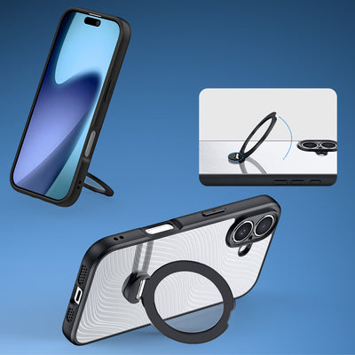 Dux Ducis Aimo Mag Case with Magnetic Ring and Stand for iPhone 17 – Black
