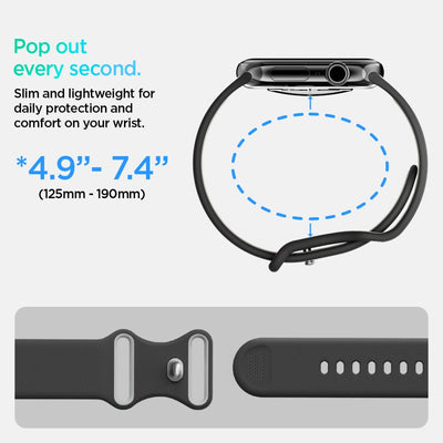 Spigen Nano Pop Strap for Apple Watch 40/41/42 mm - Black and Gray