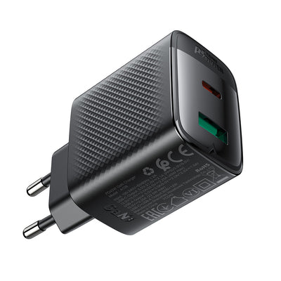 Acefast A106 GaN PD 45W USB-C USB-A Wall Charger - Black