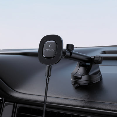 Acefast D47 Magnetic Dashboard Mount with Wireless Charger - Black