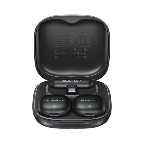 Acefast R1 Wireless Lavalier Microphones 2 pcs - Black