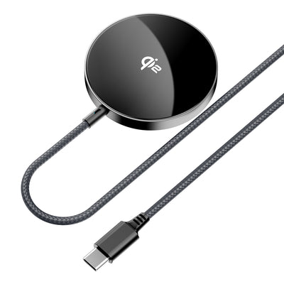 Acefast E24 Qi2 15W Magnetic Inductive Charger with 1.2m USB-C Cable - Black