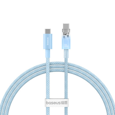 Baseus Explorer 100W USB-C - USB-C Cable with Intelligent Temperature Sensor 1m - Blue