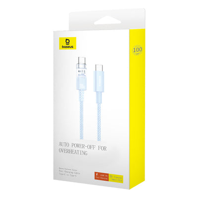 Baseus Explorer 100W USB-C - USB-C Cable with Intelligent Temperature Sensor 1m - Blue