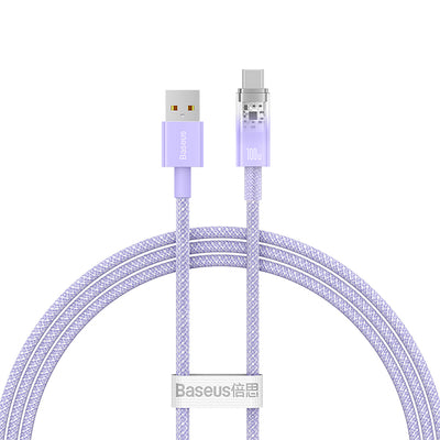 Baseus Explorer 100W USB-A - USB-C Cable with Intelligent Temperature Sensor 1m - Purple