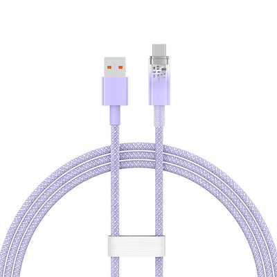 Baseus Explorer 100W USB-A - USB-C Cable with Intelligent Temperature Sensor 1m - Purple