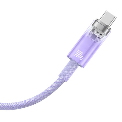 Baseus Explorer 100W USB-A - USB-C Cable with Intelligent Temperature Sensor 1m - Purple
