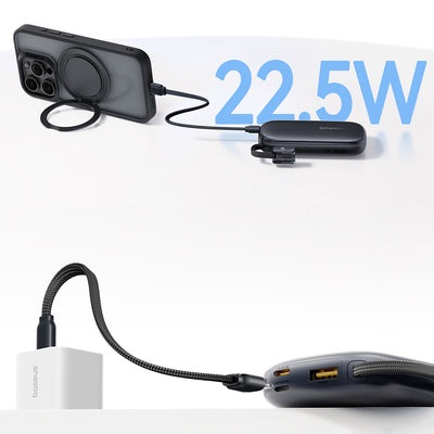 Baseus EnerFill FC21 QPow3 Ultra 10000mAh 22.5W Power Bank with Digital Display and Detachable Cable - Black