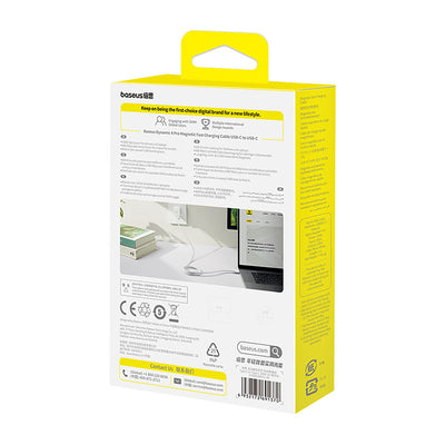 Baseus Dynamic 4 Pro 100W USB-C - USB-C Magnetic Cable 1m - White