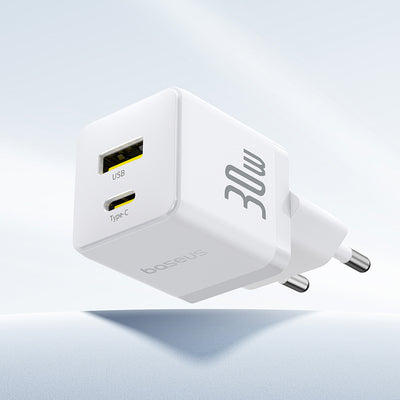 Baseus Palm 30W USB-C USB-A Wall Charger - White
