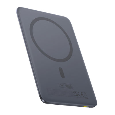 Baseus PicoGo AM41 5000mAh 20W Ultra-Thin MagSafe Compatible Power Bank with Black Baseus Simple USB-C 60W 30cm Cable - Gray