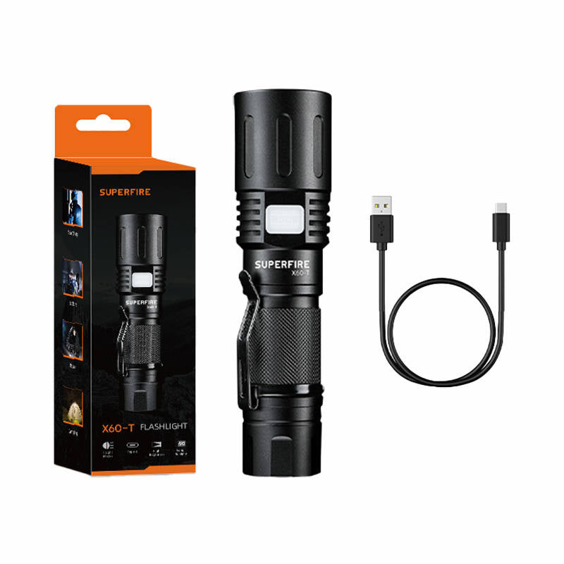 Flashlight Superfire X60-T, 1500lm, USB - Product Image 1