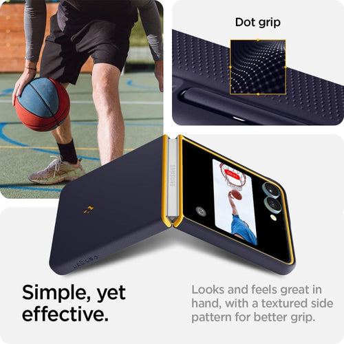 Nano Pop Mag MagSafe Case for Samsung Galaxy Z Flip 7 - Navy Blue and Yellow — Spigen