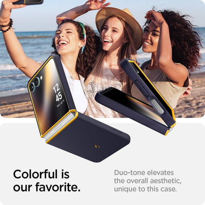 Nano Pop Mag MagSafe Case for Samsung Galaxy Z Flip 7 - Navy Blue and Yellow — Spigen
