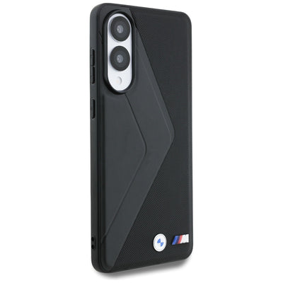 BMW Leather Oversized Stripes MagSafe case for Samsung Galaxy S25 Edge - black